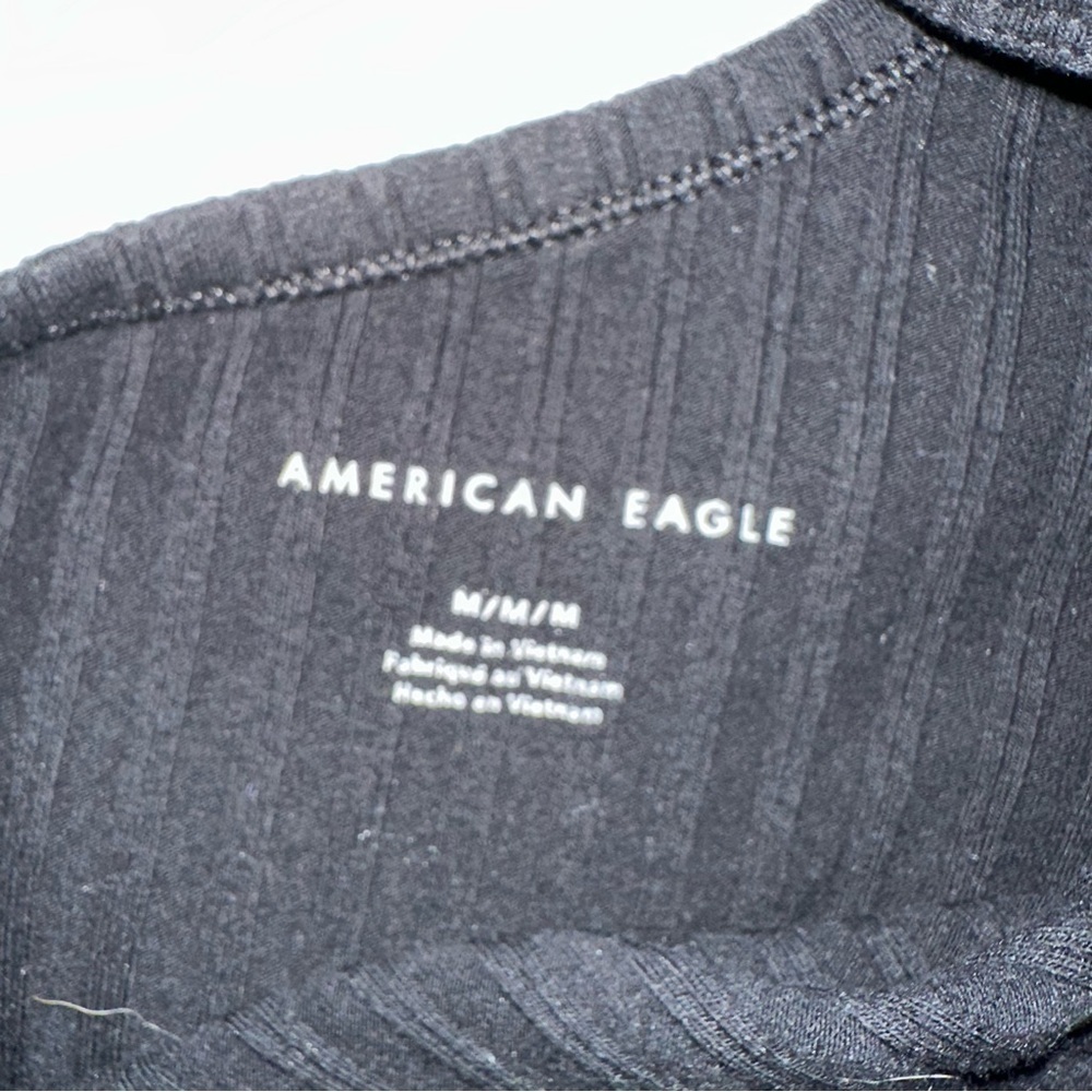 Black Ribbed One Shoulder Top - Picture 3 of 5